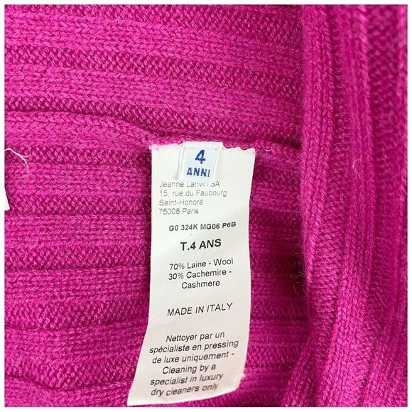 Lanvin Petite Pink Shrug Cashmere/Wool Cardigan Size 4