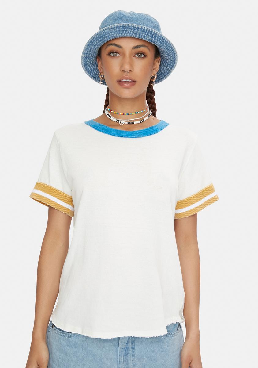 Free People Let’s Do This Ringer Tee  - Small