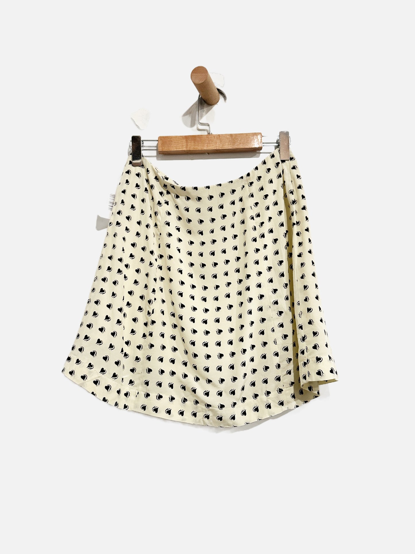 For Love & Lemons White w/Black Heart Mini Skirt - Small