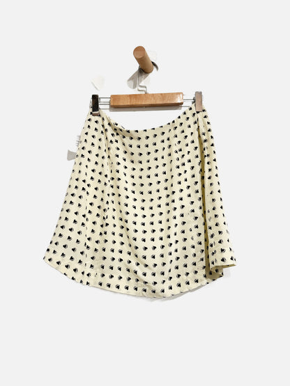 For Love & Lemons White w/Black Heart Mini Skirt - Small