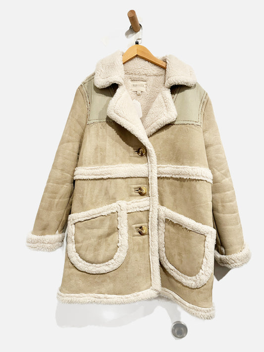 Moon River Faux Suede Shearling Coat - Small