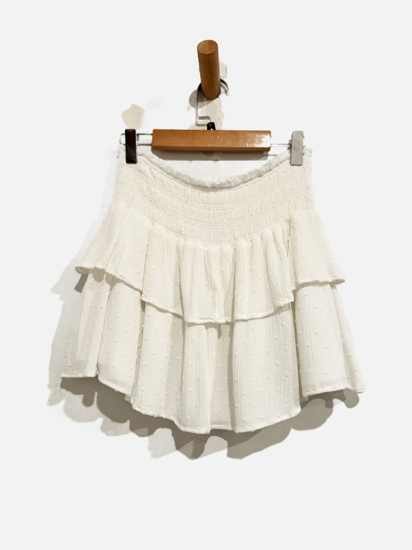 Altar'd State White Nixi Clip Dot Skirt - Small
