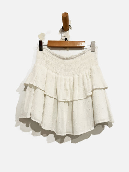 Altar'd State White Nixi Clip Dot Skirt - Small