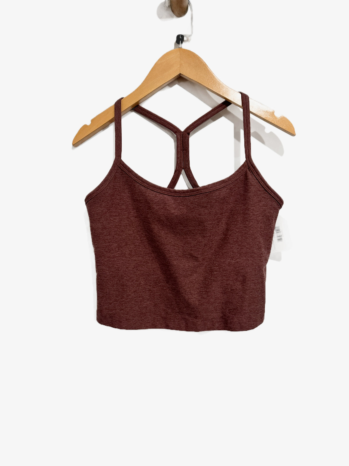 Beyond Yoga Spacedye Slim Racerback Cropped Tank in Cabernet Heather - Large