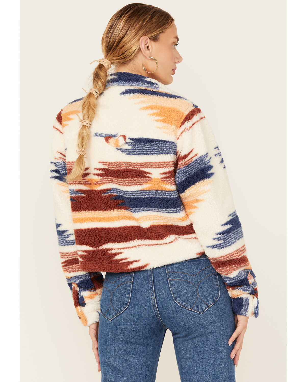 Stoosh Cream Blue/Brown Jacket - Small