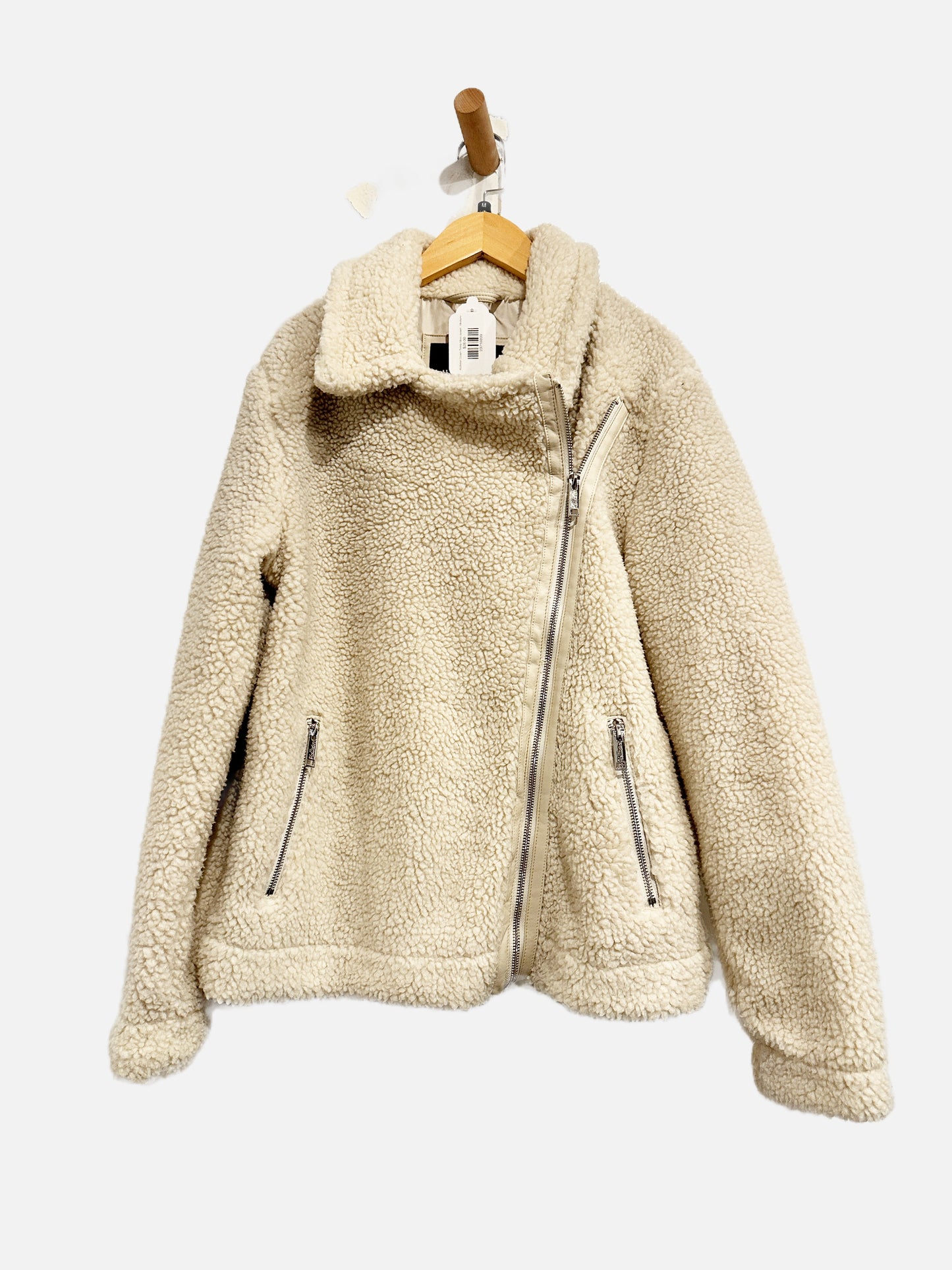 Hollister Cream Teddy Moto Jacket - Medium