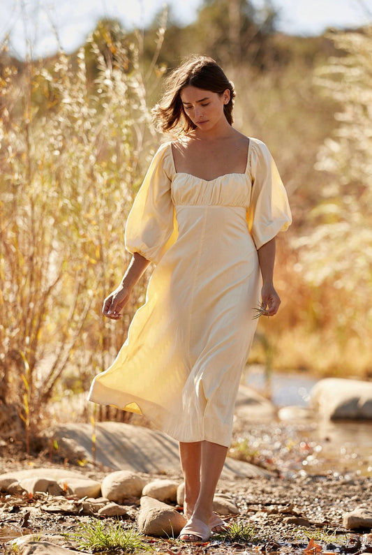 Free People Louie Midi Dress in Sunbath - XS
