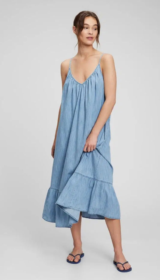 Gap Chambray Maxi Dress - Small