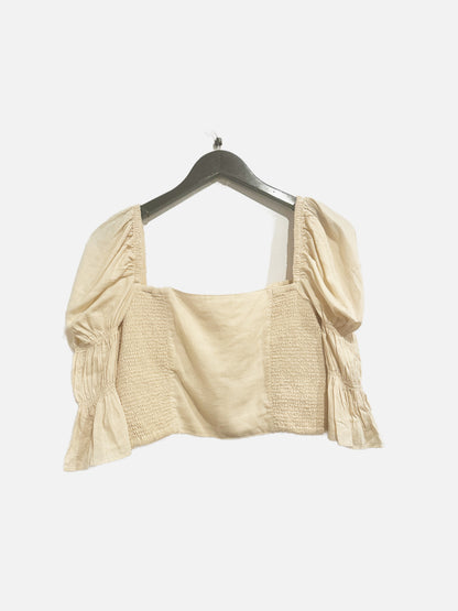 Urban Outfitters Chelsea Square Neck Top in Cream