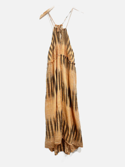 Akemi + Kin Ikat Halter Dress in Peach - Small