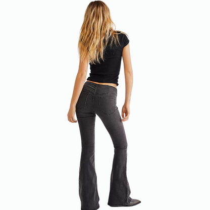 Free People Penny Pull On Flare Jeans in Black - 29