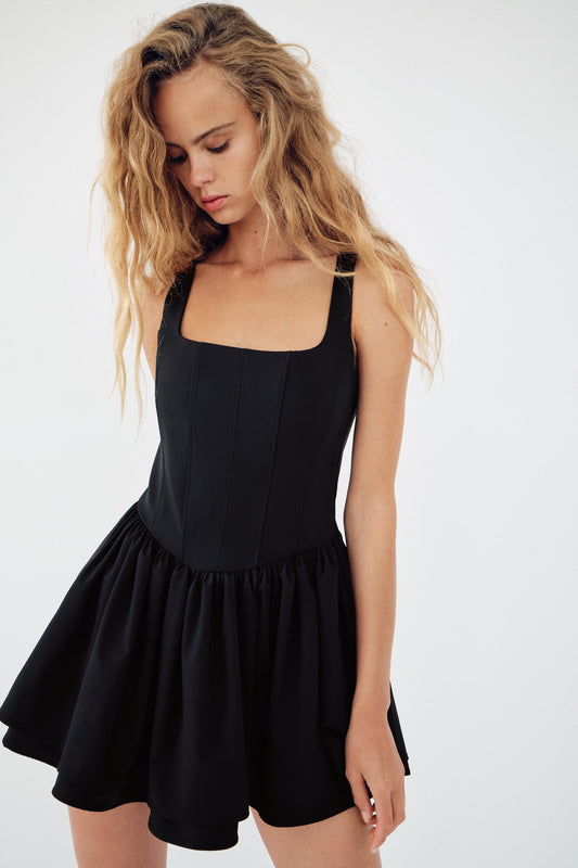 Zara Black Corset Mini Dress - Medium