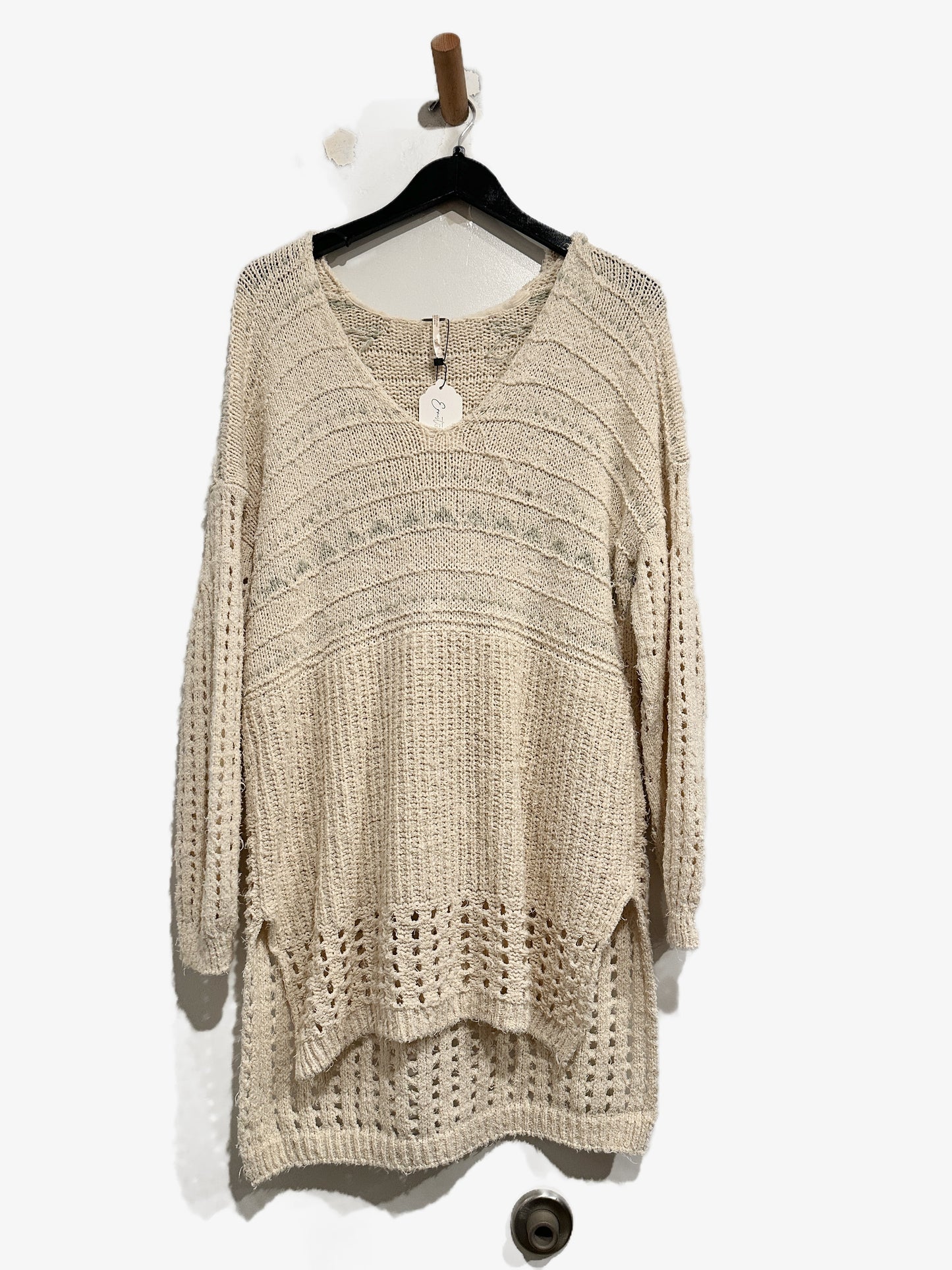 Free People One That I Want Hooded Sweater in Natural - XS