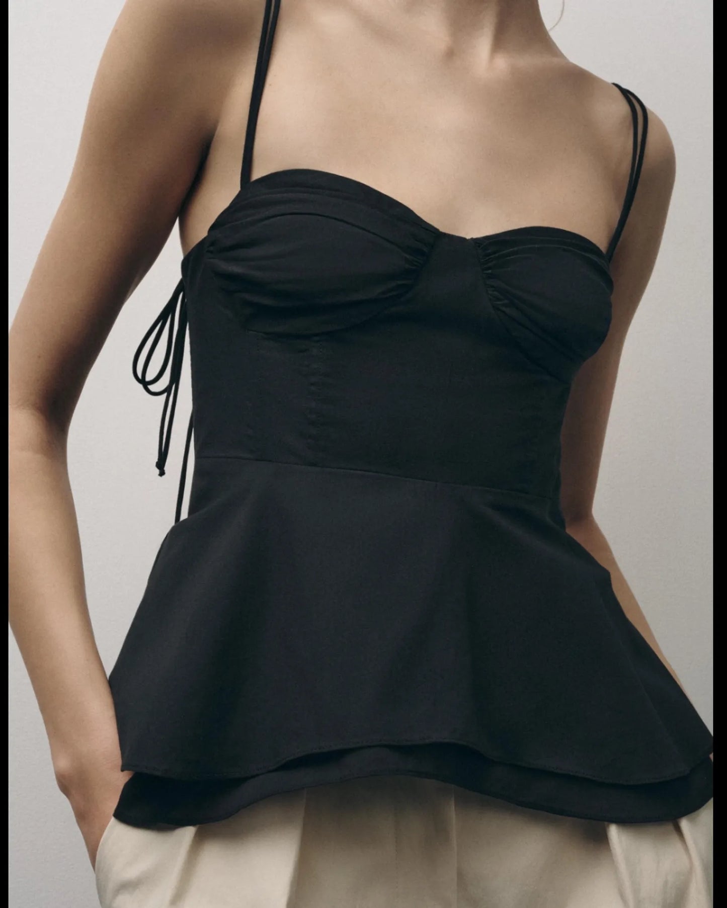 NWT Zara Black Bustier Top - Large