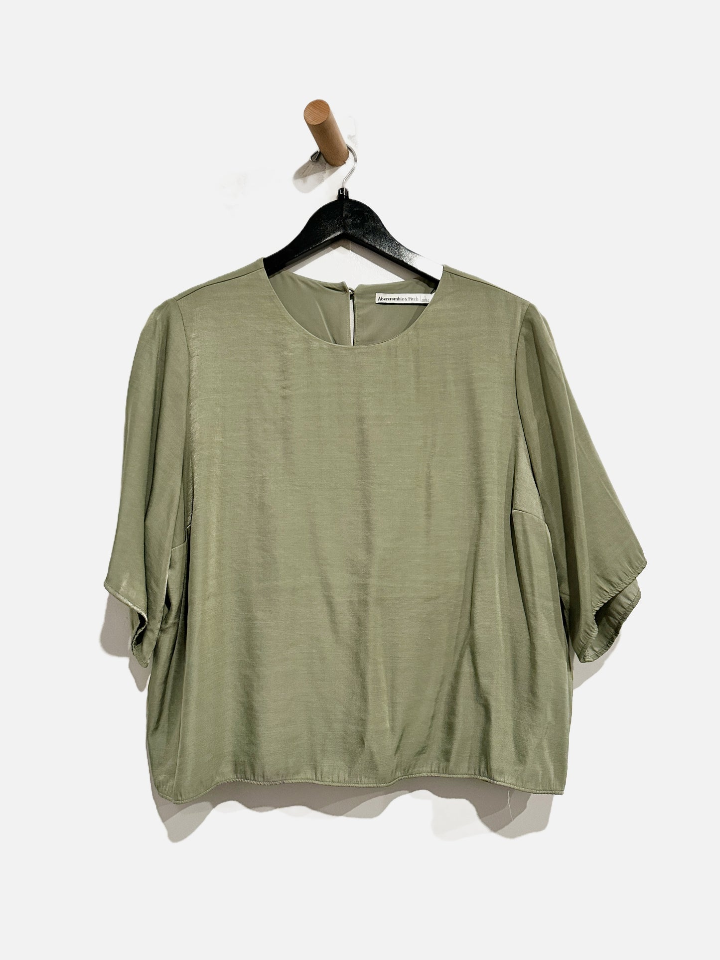 Abercrombie & Fitch Green Satin Blouse - Large