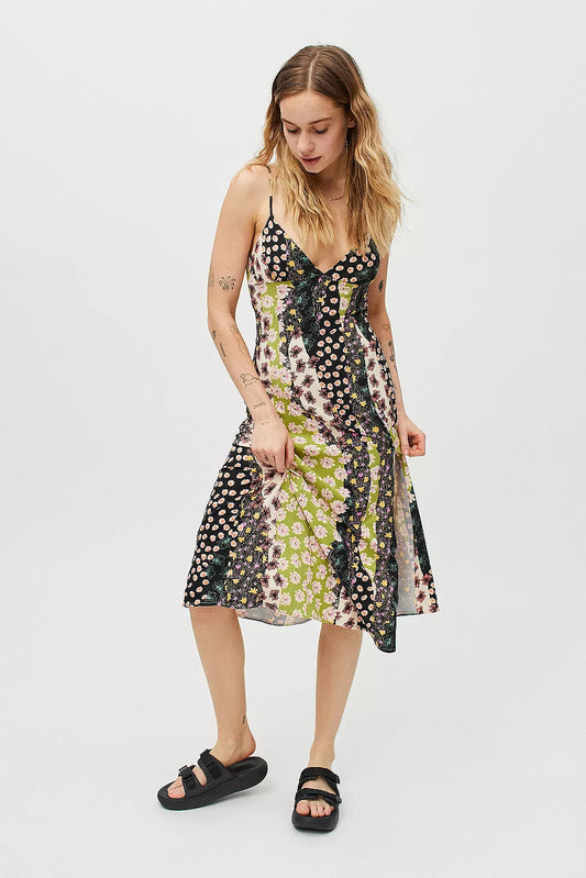 Urban Outfitters Ashley Floral Midi Slip Dress - Small