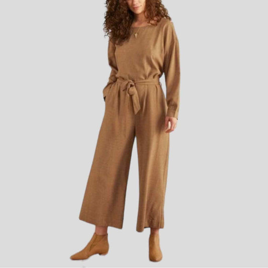 The Odells Brown Wide Leg Jumpsuit - Small