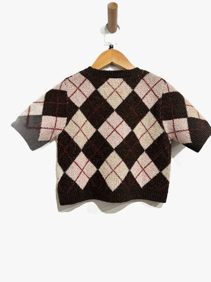 Zara Kids Brown Argyle Sweater - 9-10