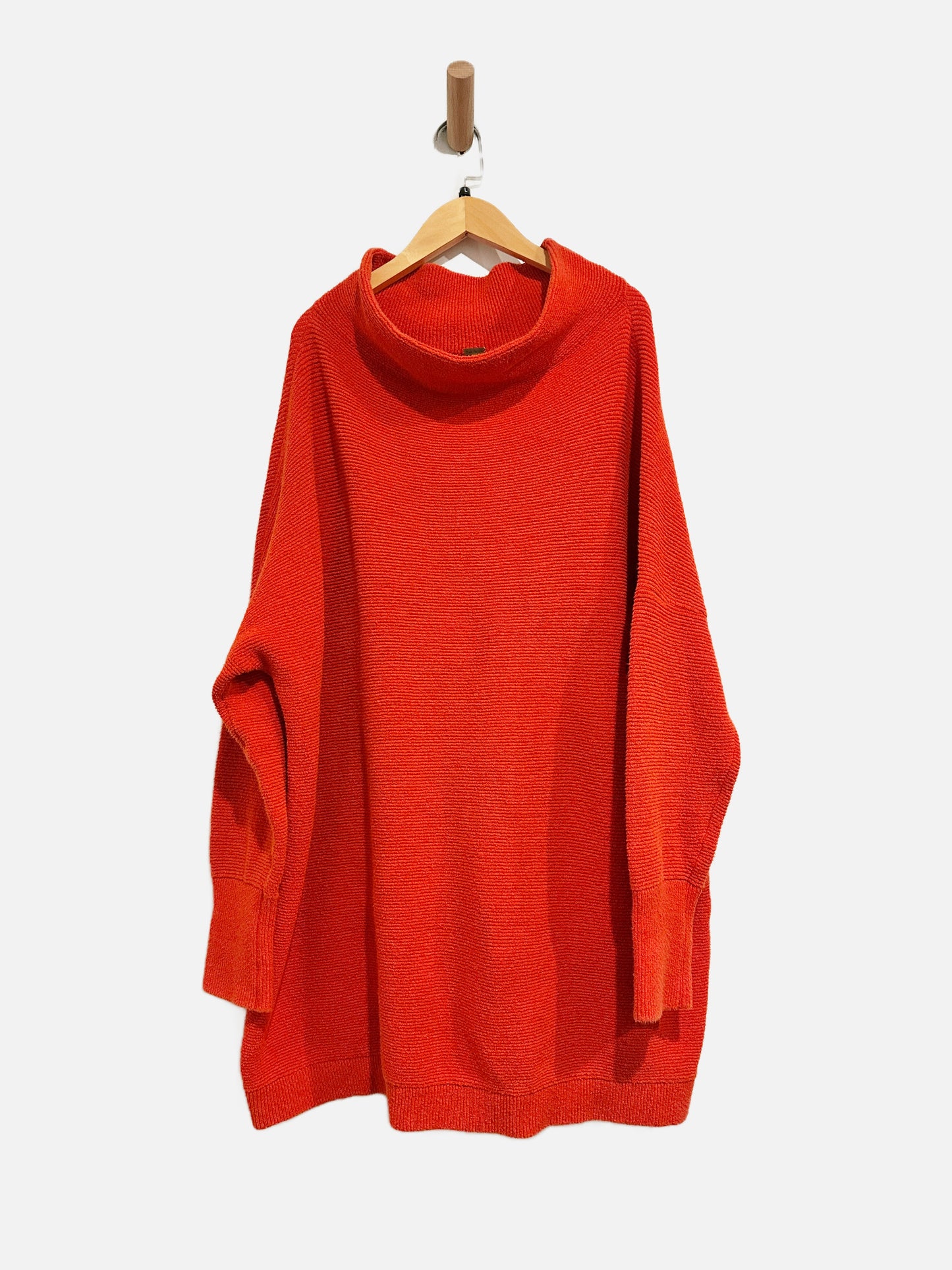 Free People Ottoman Sweater Tunic in Cherry Tomato - Large