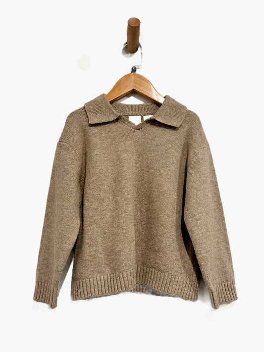 Zara Kids Collared Taupe Sweater - 4/5