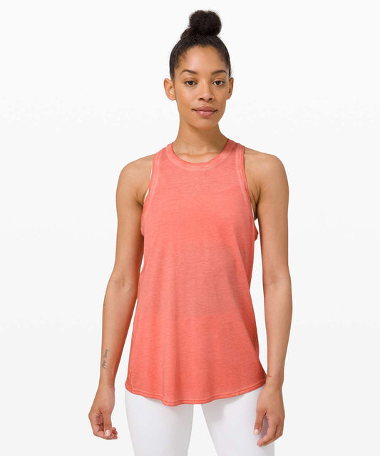 Lululemon All Tied Up Tank in Sublimado Pigment Dye Rustic Coral - Small