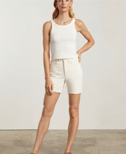 Everlane White Rigid Way-High Shorts - 26