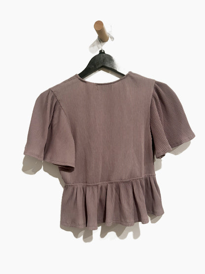 Urban Outfitters Rori Ribbed Plunging Babydoll Top - Small