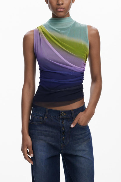 Desigual Gradient Tulle Top - Large