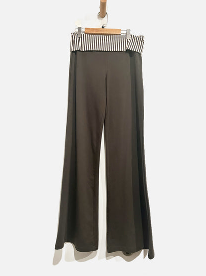 Edikted Meshey Striped Foldover Pants in Dark Gray - Medium
