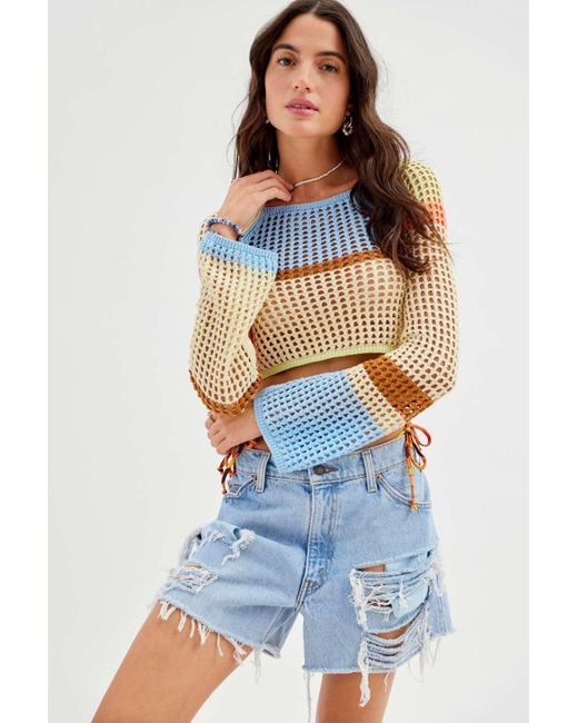 Urban Outfitters Colorblock Open Knit Sweater - XS