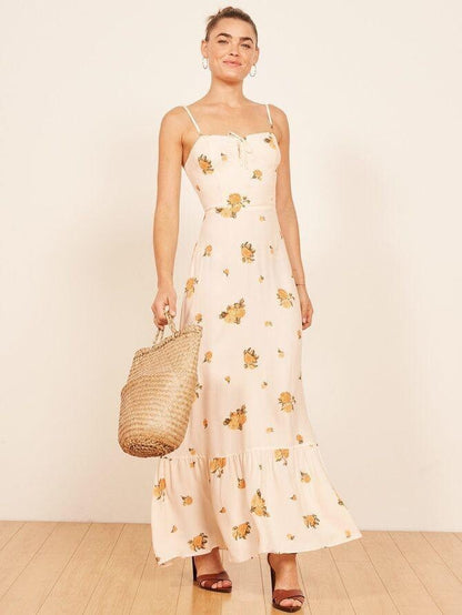 Reformation Prairie Cream Floral Midi Dress - 4