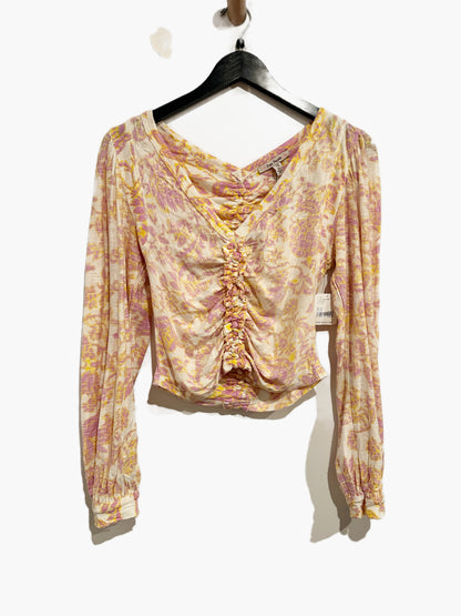 Free People NWT Say The Word Ruched Top in Champagne Dream - XS