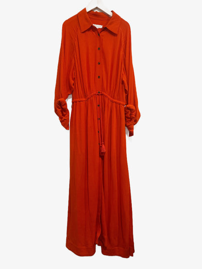 Banana Republic Gauze Shirt Dress in Blood Orange - Medium