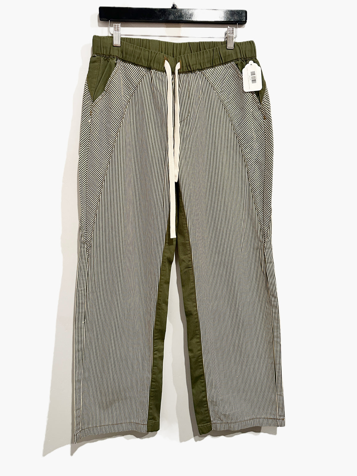 Peihot Green Stripe Wide Leg Pants - Medium