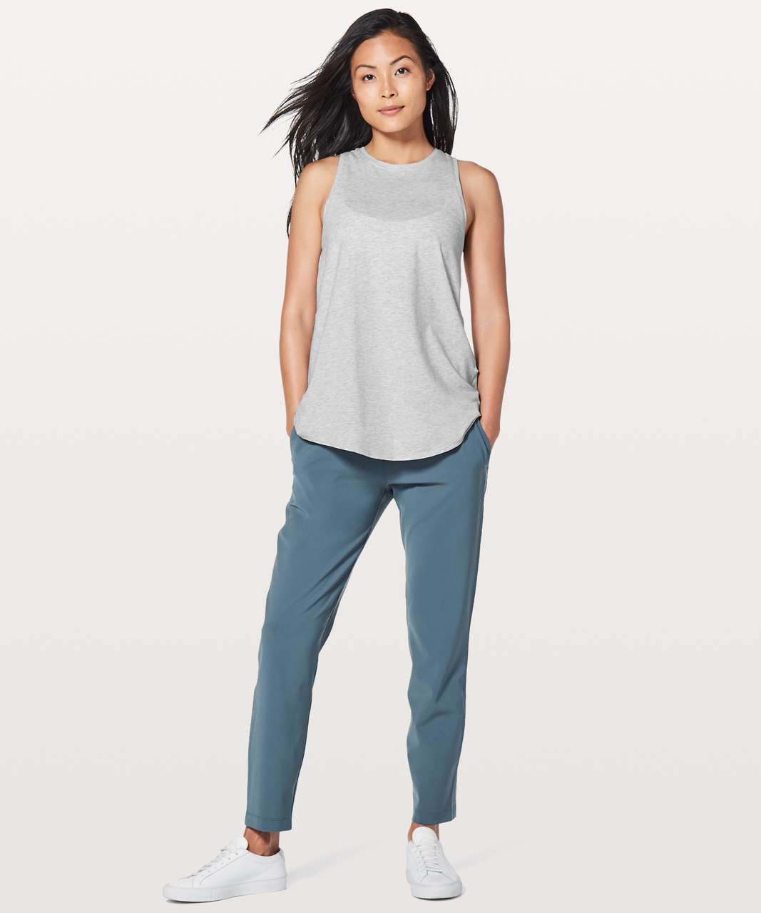 Lululemon All Tied Up Tank in Heathered Ultra Light Grey - Small