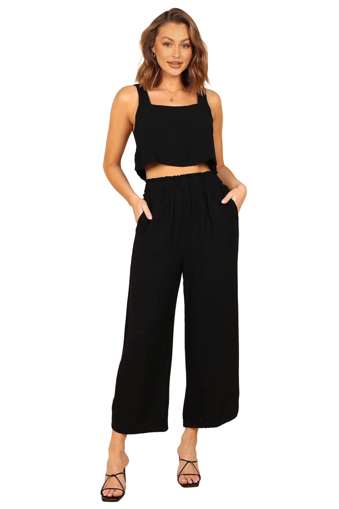 Petal + Pup Black Linen Pant Set - 4