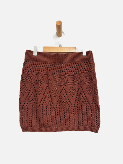 Free People Beach Kinsley Sweater Skirt Set in Rum Raisin - Small