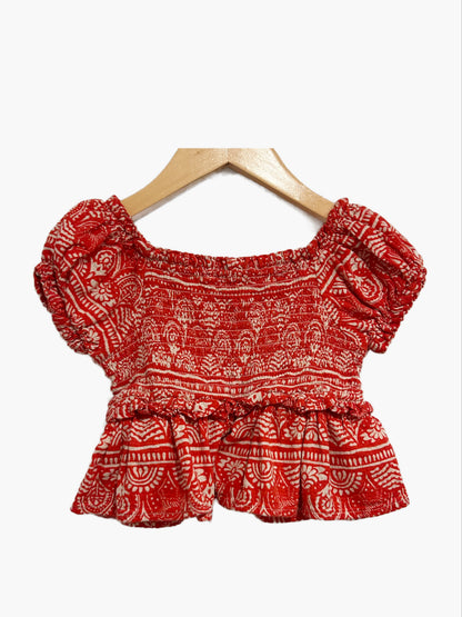 Mayoral Red and White Top and Pant Set - 6
