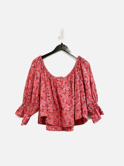 Free People Pink Floral Blouse - Large