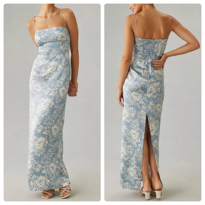 Reformation Frankie Blue Floral Maxi Dress - 10