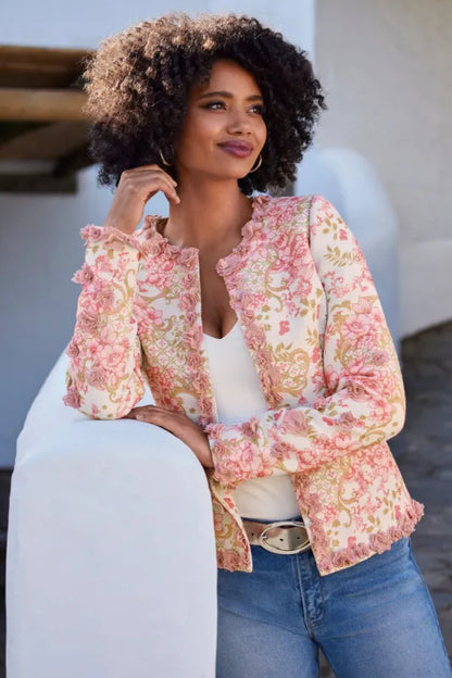 Boston Proper Pink Floral Blazer - 10