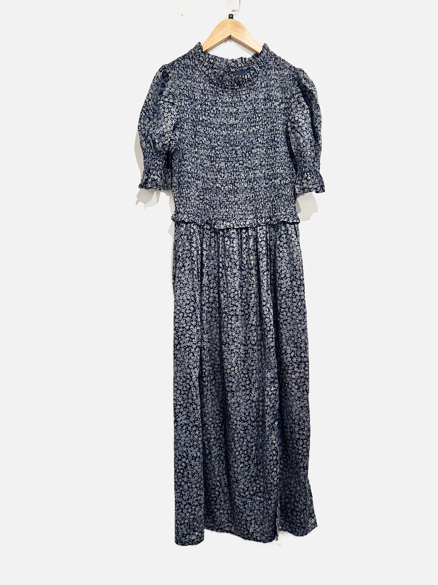 Gap Blue Floral Smocked Dress - Medium