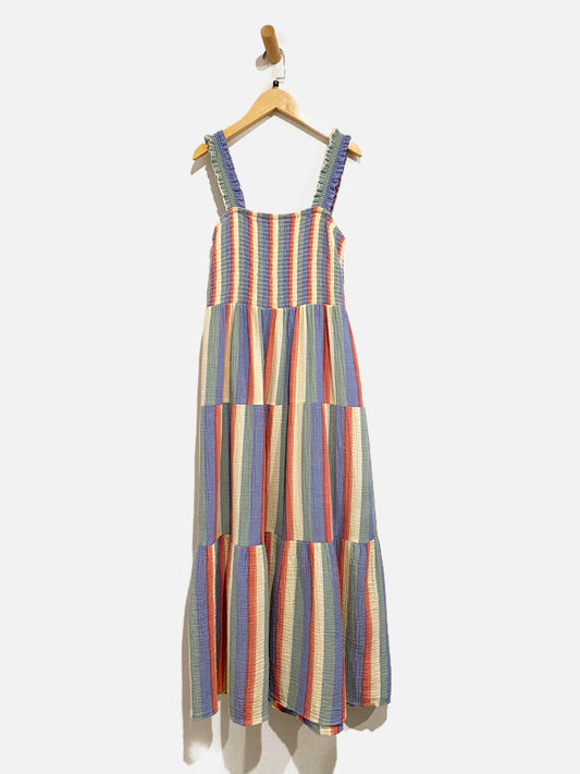 Berkley Jensen Stripe Linen Maxi Dress - Large