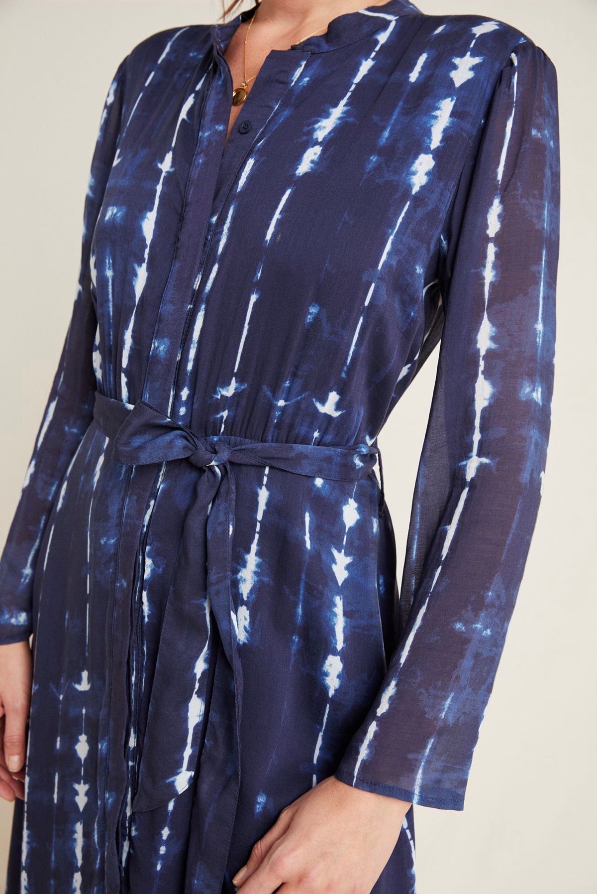 Cloth & Stone Bita Tie-Dyed Shirtdress in Blue - XS