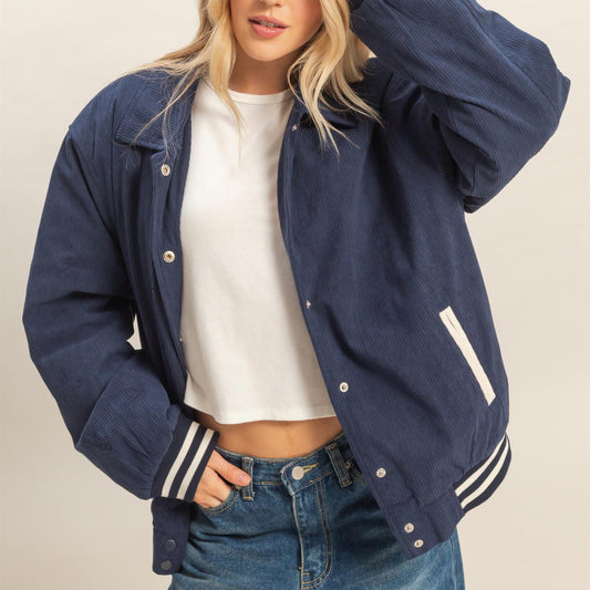 Sweet Wanderer NWT Navy Corduroy Jacket - Large