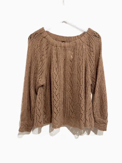 Free People Lights Will Shine Pullover Sweater in Mauve - XS