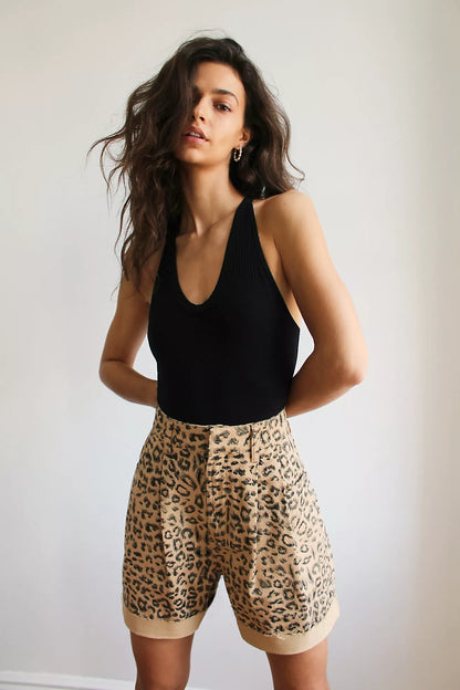 Free People Leopard Print Shorts - 26
