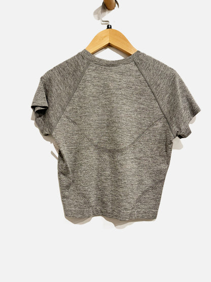 Lululemon Swiftly Tech Cropped Short-Sleeve Shirt in Slate/White - 8