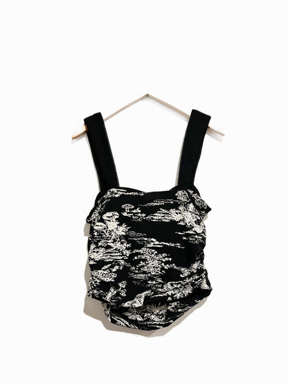 Free People 2 Tone Printed Tank in Black - Small