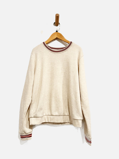 Marine Layer Cream Pullover Sweatshirt - Large